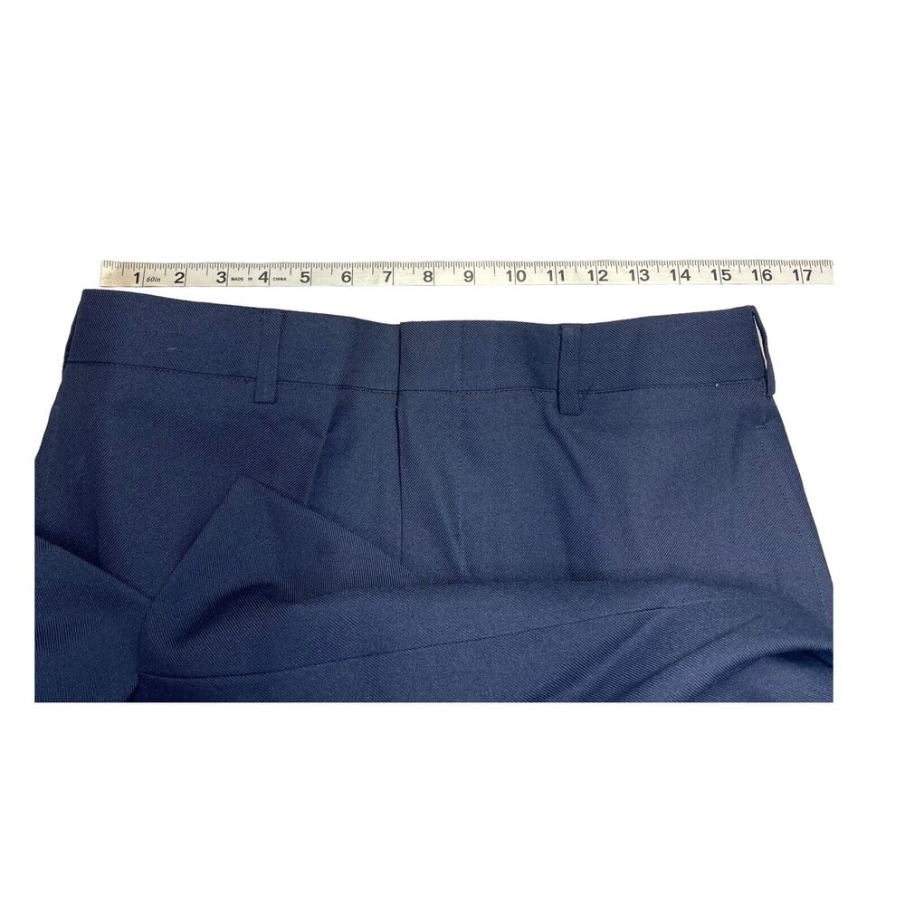 Spartacus Dress Pants Men's 33 Navy Blue 100% Polyester Slash Pockets High-Rise - Picture 5 of 7